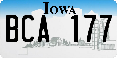 IA license plate BCA177