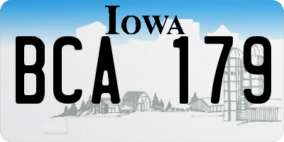 IA license plate BCA179