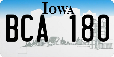 IA license plate BCA180