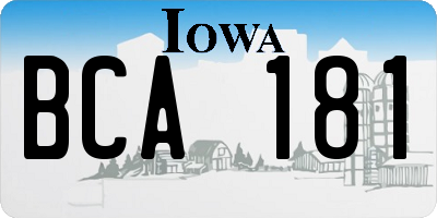 IA license plate BCA181