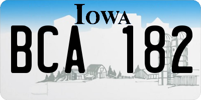 IA license plate BCA182