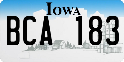 IA license plate BCA183