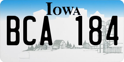 IA license plate BCA184