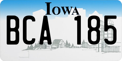 IA license plate BCA185