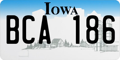 IA license plate BCA186