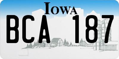 IA license plate BCA187