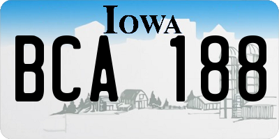 IA license plate BCA188