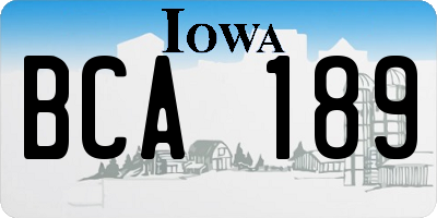 IA license plate BCA189