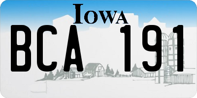 IA license plate BCA191