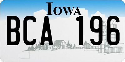 IA license plate BCA196