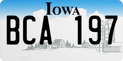 IA license plate BCA197