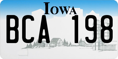 IA license plate BCA198