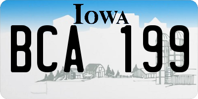 IA license plate BCA199