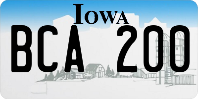 IA license plate BCA200