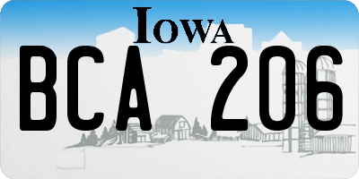 IA license plate BCA206
