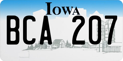 IA license plate BCA207