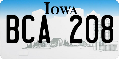 IA license plate BCA208