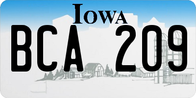 IA license plate BCA209