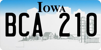 IA license plate BCA210