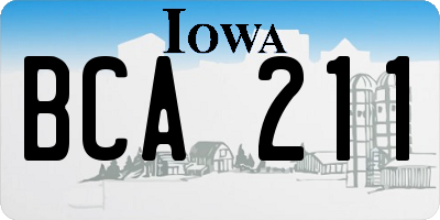 IA license plate BCA211