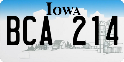 IA license plate BCA214