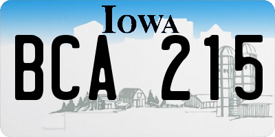 IA license plate BCA215
