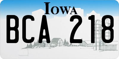 IA license plate BCA218