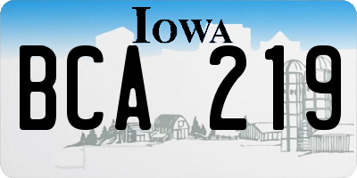 IA license plate BCA219
