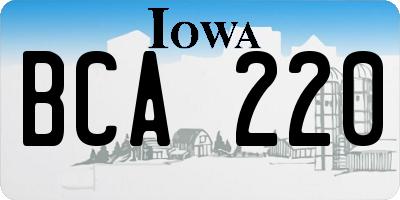IA license plate BCA220