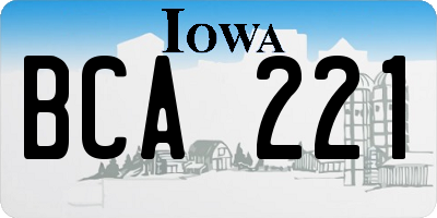 IA license plate BCA221