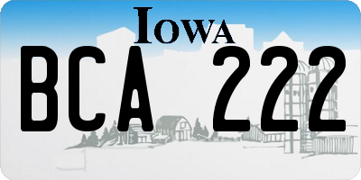 IA license plate BCA222