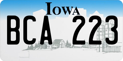 IA license plate BCA223