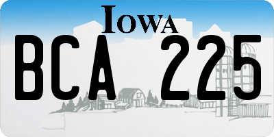 IA license plate BCA225