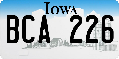 IA license plate BCA226