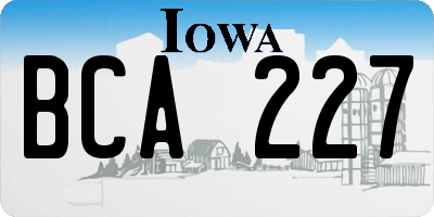 IA license plate BCA227