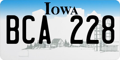 IA license plate BCA228