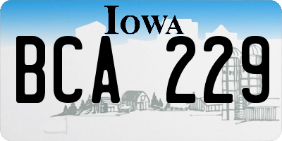 IA license plate BCA229