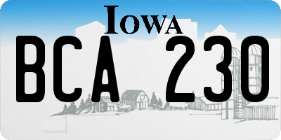 IA license plate BCA230