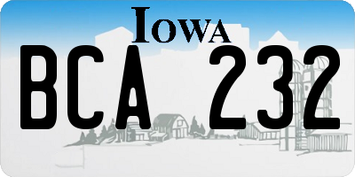 IA license plate BCA232