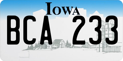 IA license plate BCA233