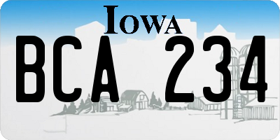 IA license plate BCA234