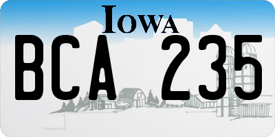 IA license plate BCA235
