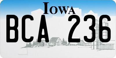 IA license plate BCA236