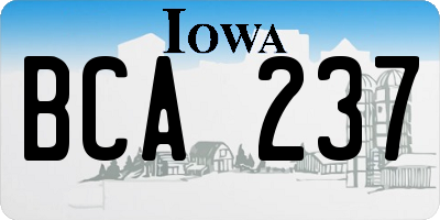IA license plate BCA237