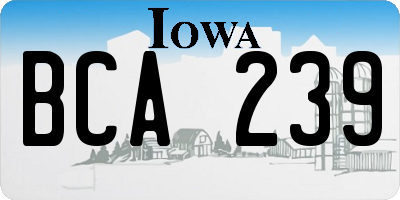 IA license plate BCA239