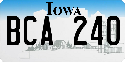 IA license plate BCA240