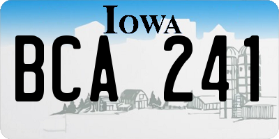 IA license plate BCA241