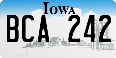 IA license plate BCA242