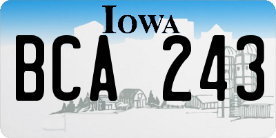 IA license plate BCA243