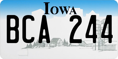 IA license plate BCA244